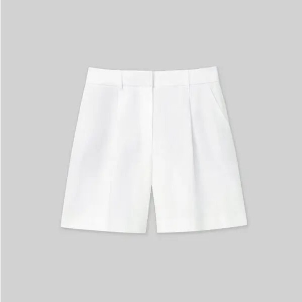 Lafayette 148 White Linen Shorts